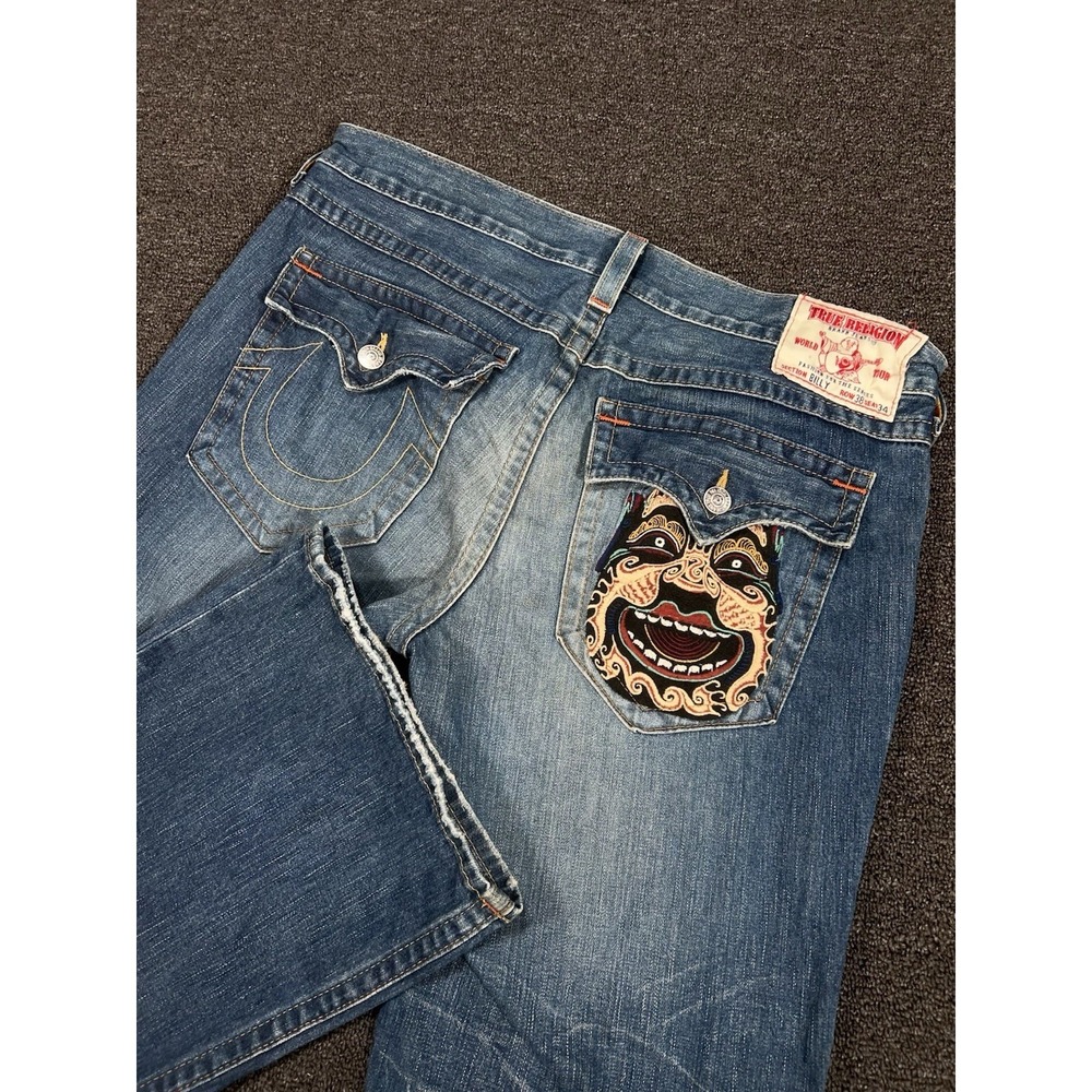 Vintage True Religion Billy Jeans Men 38x34 (Fits 41x35) Embroidered Hip Hop USA